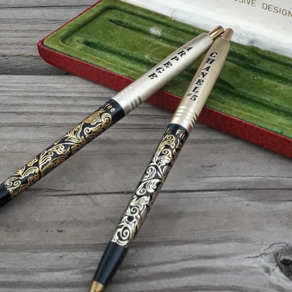 Vintage Writing Pen 14kt Gold Chanel No 5 Ink Set - Picture 12 of 16